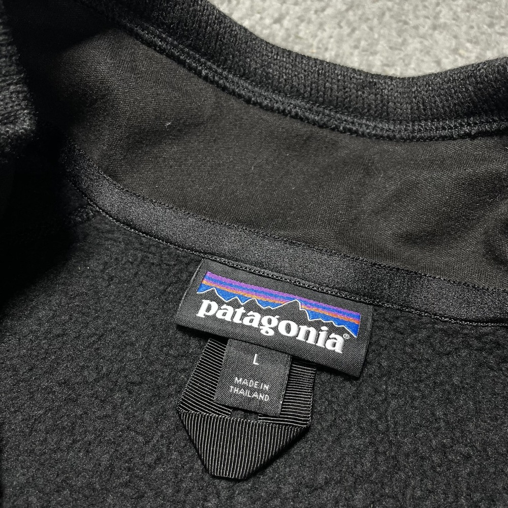Patagonia Better Sweater Mens Large Black 1/4 Zip Mock Neck Fleece Pullover - Picture 3 of 9
